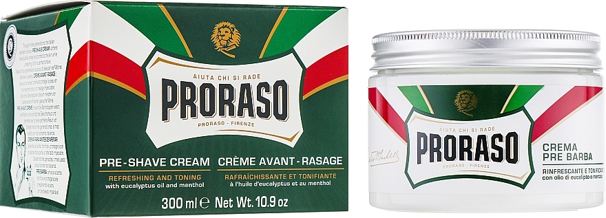 УЦІНКА Крем до гоління з екстрактом евкаліпта і ментолу - Proraso Green Line Pre-Shaving Refreshing and Toning Cream * — фото N4