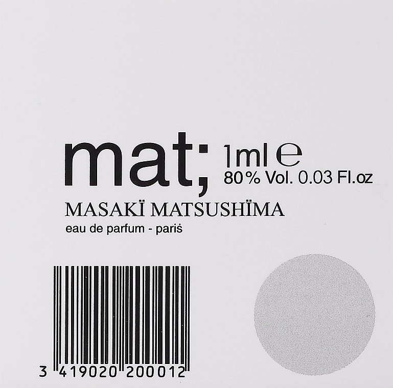 Masaki Matsushima Mat - Парфюмированная вода (пробник) — фото N2