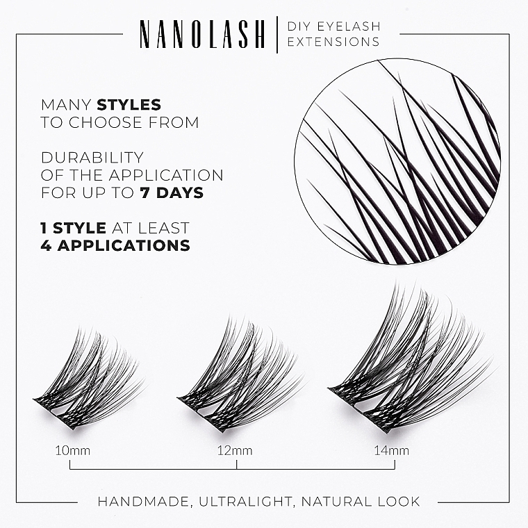 Накладные ресницы - Nanolash Diy Eyelash Extensions Classy — фото N31