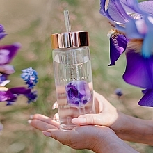 Скляна пляшка для води з аметистом і трубочкою, 400 мл - Crystallove Glass Water Bottle with Amethyst and Straw — фото N2