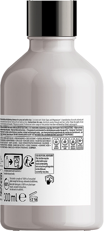 Нейтрализующий шампунь для серых и белокурых волос - L'Oreal Professionnel Serie Expert Magnesium Silver Shampoo — фото N2