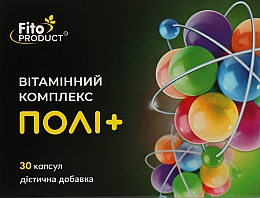 Дієтична добавка "Полі+ вітамінний комплекс для імунітету", 30 капсул - Fito Product — фото N1