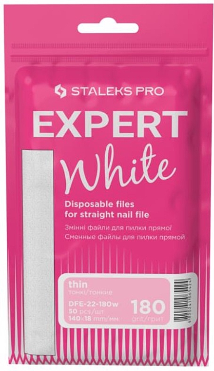 Набір змінних файлів для пилки прямої, білі, 180 грит, 50 шт. - Staleks Pro Expert White 22 — фото N1