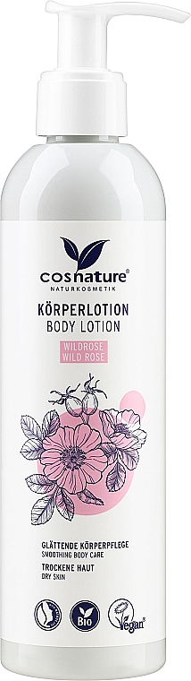 Лосьйон для тіла у пляшці з помпою "Шипшина" - Cosnature Body Lotion Organic Wild Rose — фото N1