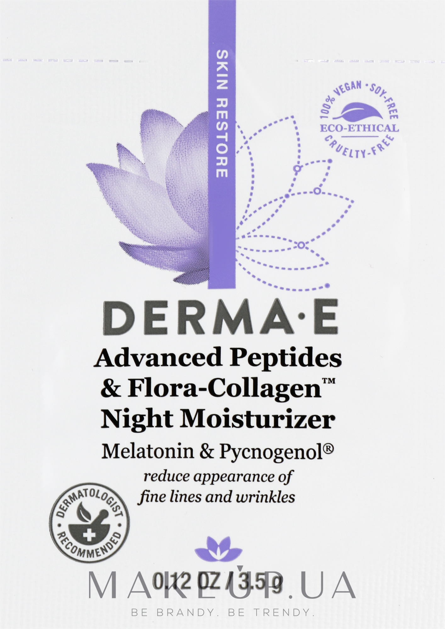 Ночной увлажняющий пептидный крем против глубоких морщин - Derma E Skin Restore Advanced Peptides & Flora- Collager Night Moisturizer (пробник) — фото 3.5g