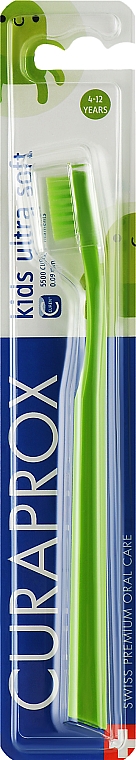 Зубна щітка дитяча "CS Kids Ultra Soft", зелена - Curaprox