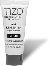 Крем дневной питательный с легким оттенком для лица - TiZO Photoceutical Skincare AM Replenish Lightly Tinted SPF 40 (мини) — фото N1