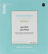Черная тканевая маска для очищения и детокса кожи - RARE Paris Carbone Glace Ecological Cellulose Facial Mask — фото N1