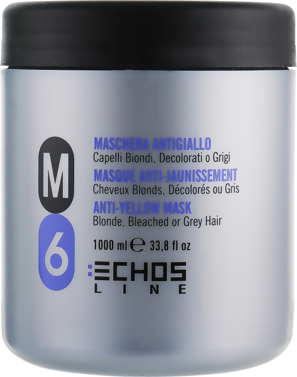 Маска з антижовтим ефектом для світлого та сивого волосся - Echosline M6 Anti-Yellow Mask — фото N3