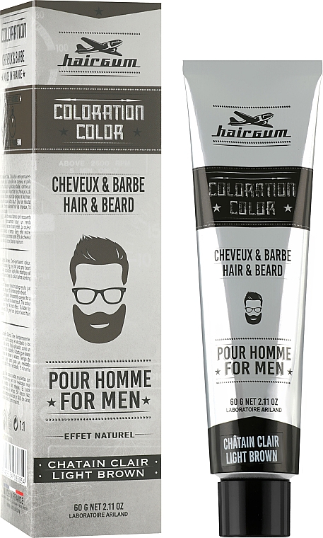 Фарба для вусів і бороди, світло-коричнева - Hairgum Coloration Color Light Brown 5.1 — фото N1