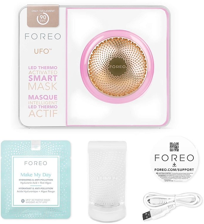 УЦІНКА Смарт-маска для обличчя UFO для всіх типів шкіри, Pearl Pink - Foreo UFO Mask Treatment Device for All Skin Types, Pearl Pink * — фото N3