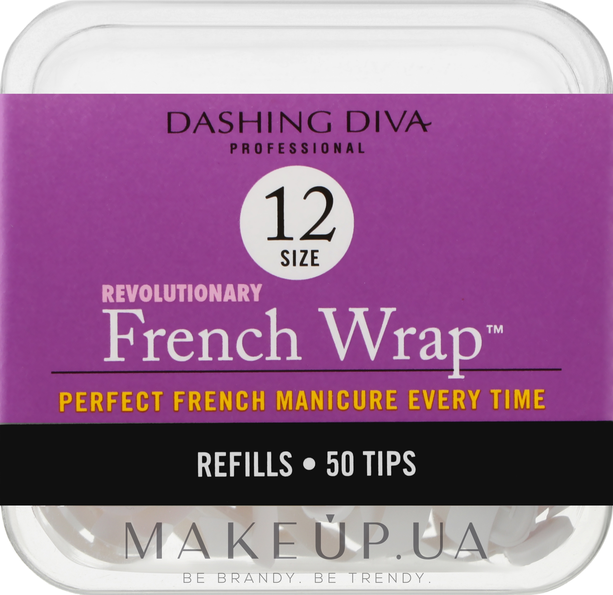 Тіпси вузькі - Dashing Diva French Wrap White 50 Tips (Size - 12) — фото 50шт
