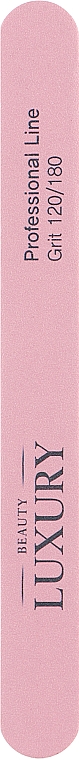 Пилка деревянная для ногтей, 120/180, розовая - Beauty LUXURY — фото N1