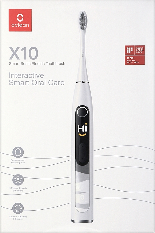 Электрическая зубная щетка Oclean X10 Grey - Oclean X10 Electric Toothbrush Grey — фото N3