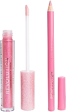 Набор для макияжа губ - Makeup Revolution Shimmer Lip Kit Pink Lights (lip/gloss/3ml + lip/pencil/0,8g) — фото N2