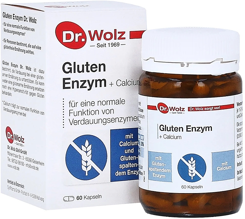 Харчова добавка "Фермент глютену + кальцій" - Dr.Wolz Gluten Enzym + Calcium — фото N3