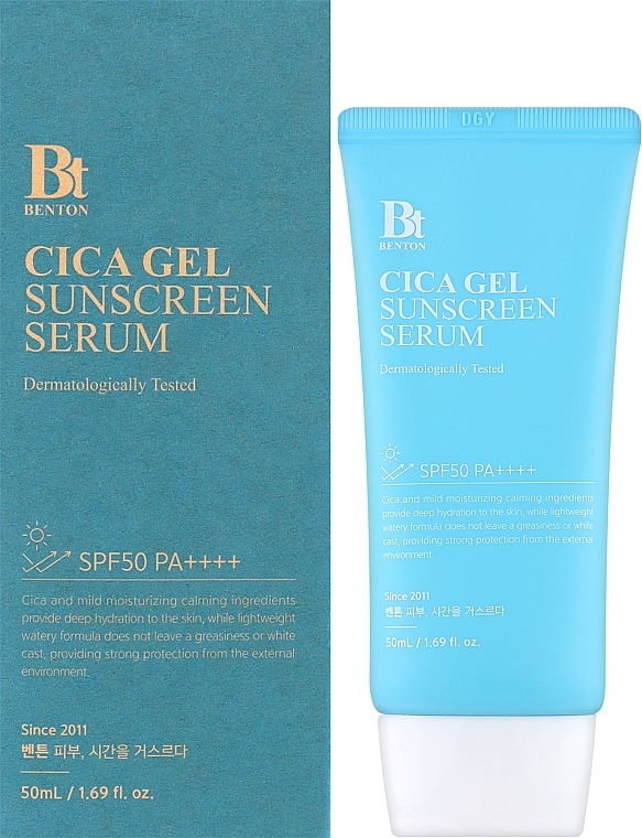 Сонцезахисний гель-сироватка - Benton Cica Gel Sunscreen Serum SPF50/PA++++ — фото N2