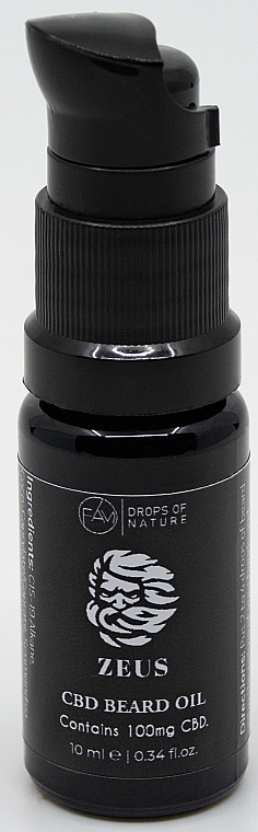 Масло для бороды - Fam Drops Of Nature 100 mg CBD Beard Oil — фото N3