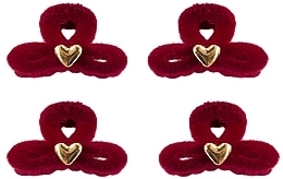 Набір затискачів для волосся, 4 шт., червоні - Lolita Accessories — фото N1
