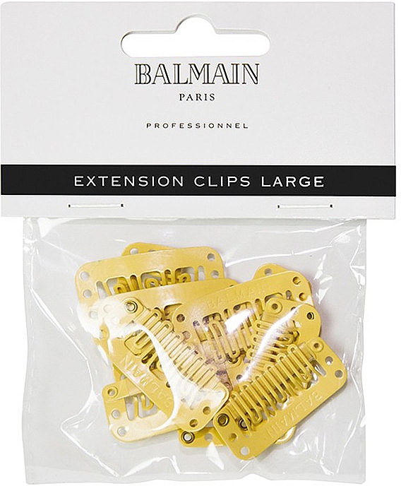 Клипсы большие для наращивания волос, бежевые, 10 шт - Balmain Paris Hair Couture Extension Clips Large Beige — фото N1