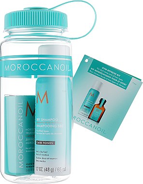 Подарочный набор для темных волос - MoroccanOil Gym Refresh Kit (dry/shm/65ml + oil/25ml + bottle) — фото N1