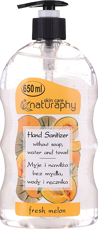 Спиртовой гель для рук с ароматом дыни - Naturaphy Alcohol Hand Sanitizer With Fresh Melon Fragrance — фото N1