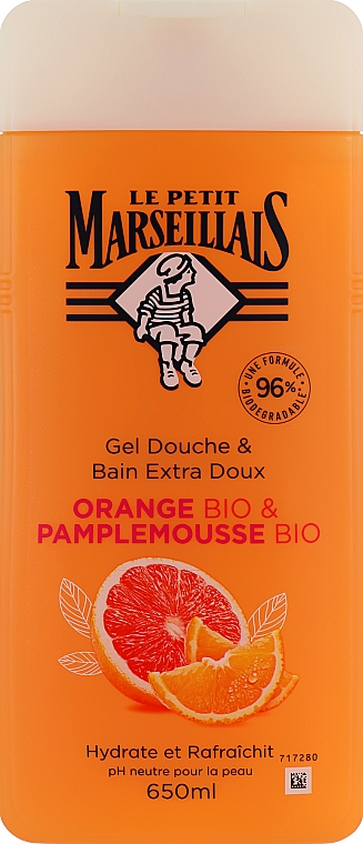 Гель для душа "Апельсин и Грейпфрут" - Le Petit Marseillais Orange Bio & Pamplemousse — фото N1