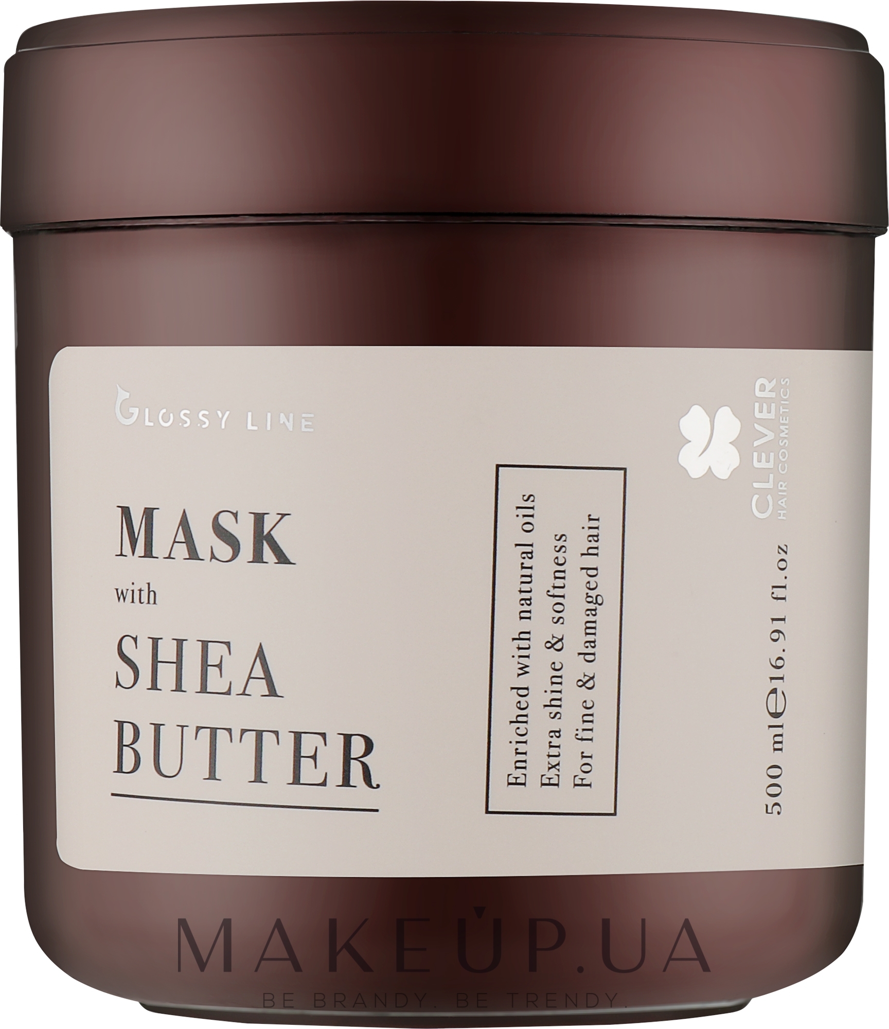 Маска с маслом ши для блеска волос - Clever Hair Cosmetics Glossy Line Mask With Shea Butter — фото 500ml