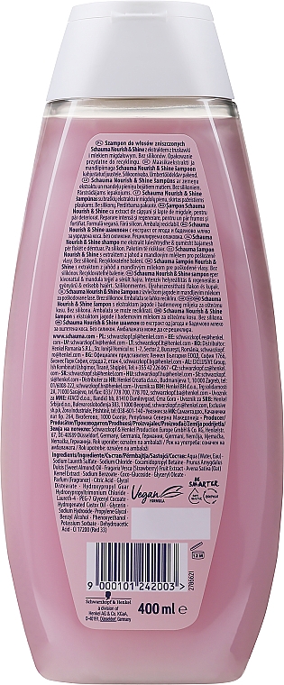 Шампунь для пошкодженого волосся "Полуниця" - Schauma Nourish & Shine Strawberry Shampoo — фото N2