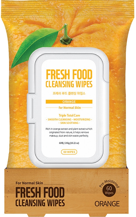 Очищувальні серветки для обличчя "Апельсин" - Superfood For Skin Fresh Food Facial Cleansing Wipes — фото N1