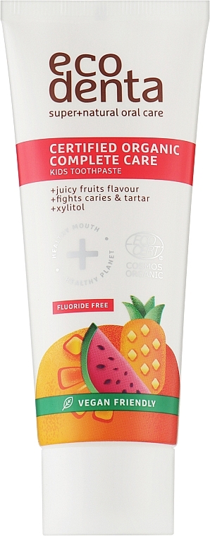 Зубна паста для дітей - Ecodenta Cosmos Organic Juicy Fruit Kids Toothpaste — фото N1