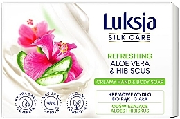 Парфумерія, косметика Крем-мило з алое вера та гібіскусом - Luksja Silk Care Refreshing Aloe Vera & Hibiscus Creamy Hand & Body Soap
