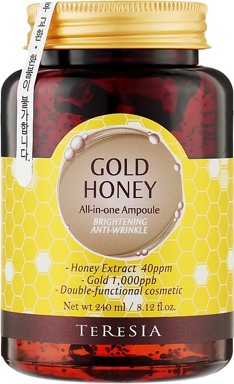 Багатофункціональна сироватка з медом і золотом - Teresia Marine Gold Honey All In One Ampoule — фото N3