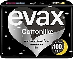 Гигиенические прокладки с крылышками, ночные, 8 шт. - Evax Cottonlike Night — фото N1