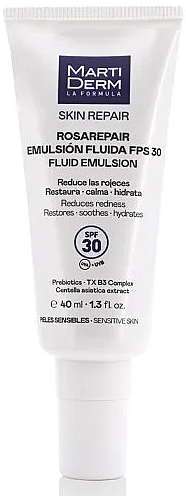 Флюид-эмульсия для склонной к покраснениям и чувствительной кожи - Martiderm Skin Repair Rosarepair Fluid Emulsion SPF30+ — фото N1
