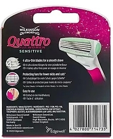 Змінні касети для гоління, 6 шт. - Wilkinson Sword Quattro for Women Sensitive — фото N2