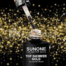 Топ с шиммером для гель-лака - Sunone Top Shimmer Gold — фото N4