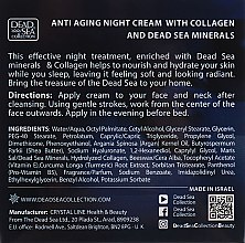 Нічний крем проти старіння з колагеном і мінералами Мертвого моря - Dead Sea Collection Anti Aging Formula Collagen Night Cream — фото N3