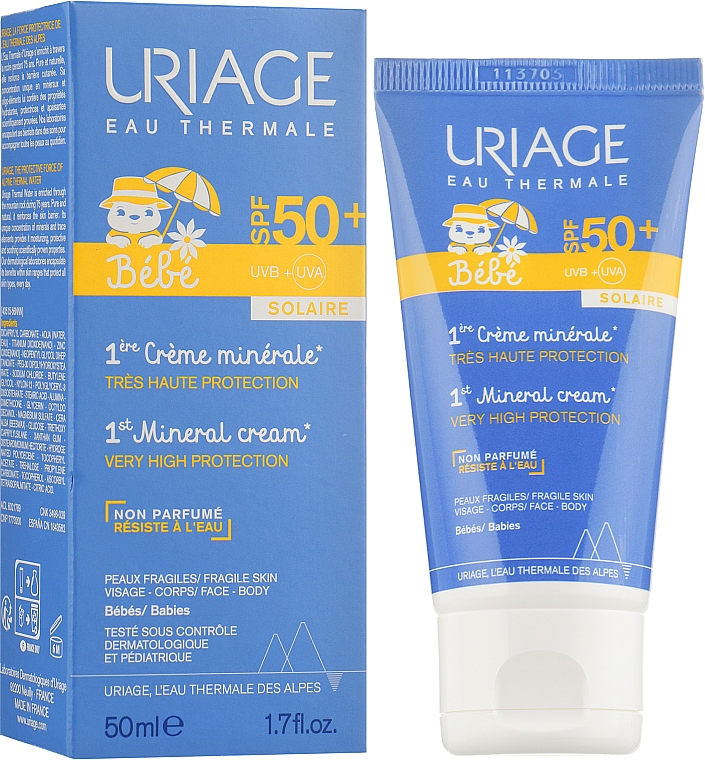 Сонцезахисний крем для немовлят - Uriage Baby 1st Mineral Cream SPF 50+ — фото N2