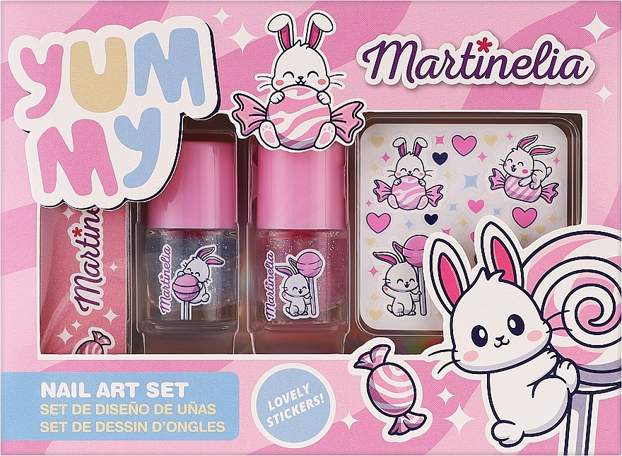 Набор для ногтей - Martinelia Yummy Nail Art Set (n/polish/2x3ml + n/file/1pcs + n/stickers) — фото N1