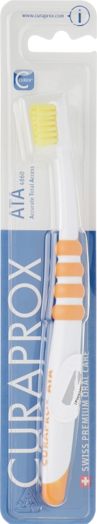 Зубная щетка для подростков "АТА", оранжевая, желтая щетина - Curaprox Atraumatic Total Access — фото N1