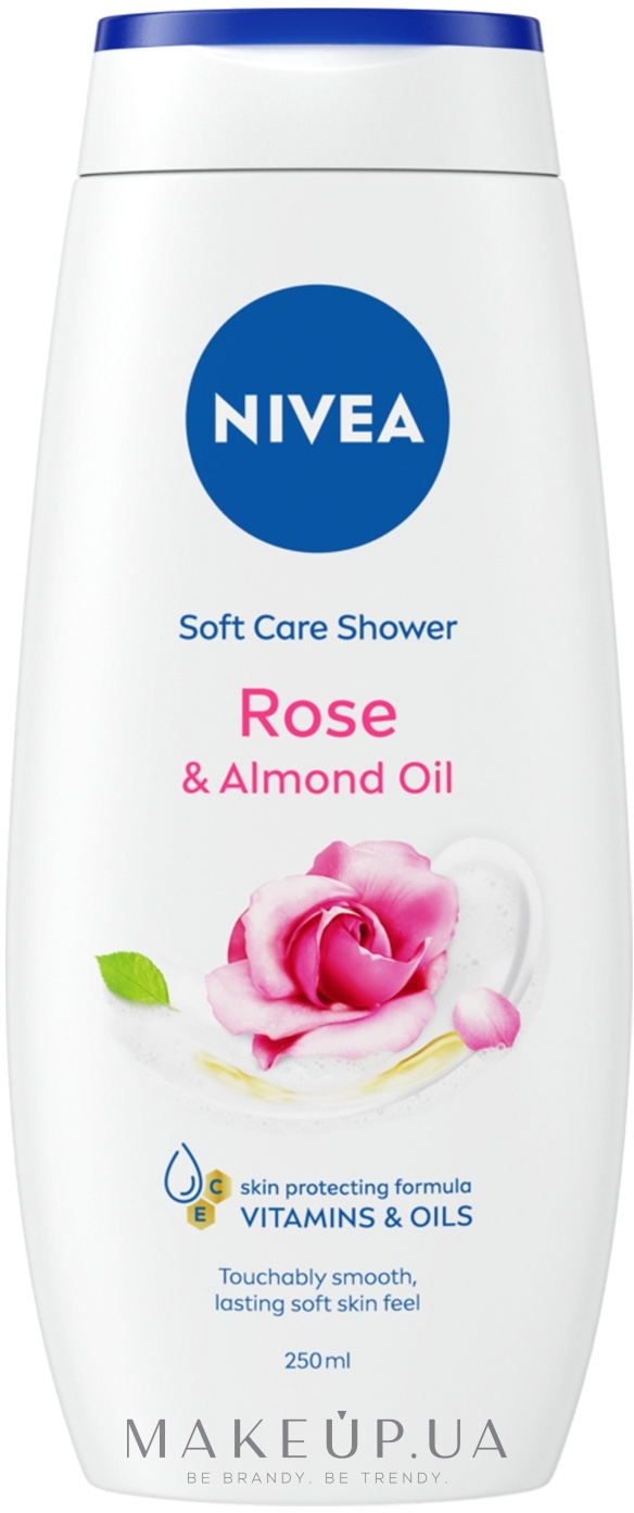 Гель-догляд для душу "Троянда та мигдалева олія" - NIVEA Rose & Almond Oil Caring Shower Cream — фото 250ml