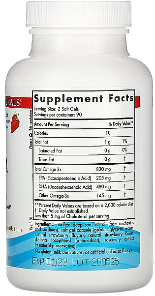 Харчова добавка, 830 мг зі смаком полуниці "Омега-3" - Nordic Naturals DHA Strawberry — фото N2