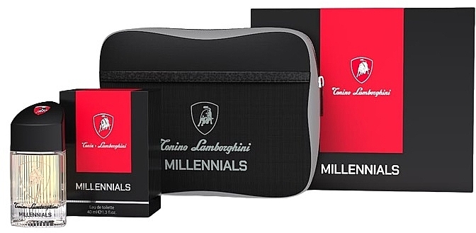 Tonino Lamborghini Millenials - Набір (edt/40ml + pouch) — фото N1