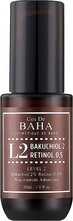 Антивікова сироватка - Cos De BAHA L2 Bakuchiol & Retinol Serum — фото N1