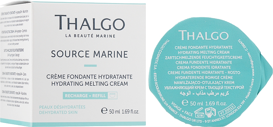 Зволожувальний крем для обличчя з топкою текстурою - Thalgo Source Marine Hydrating Melting Cream (змінний блок) — фото N3