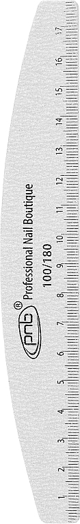 Пилка-линейка для ногтей 100/180 Grey, полукруг - PNB — фото N1
