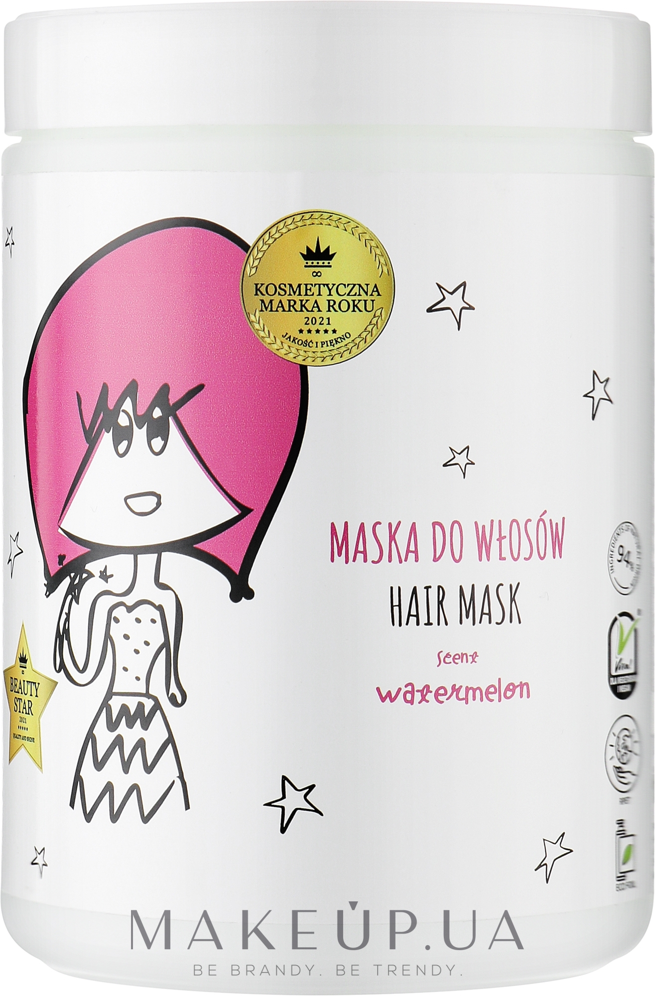 Маска для волос "Арбуз" - HiSkin Crazy Hair Watermelon Hair Mask — фото 1000ml