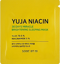 Ночная выравнивающая тон маска для лица - Some By Mi Yuja Niacin Brightening Sleeping (пробник) — фото N1