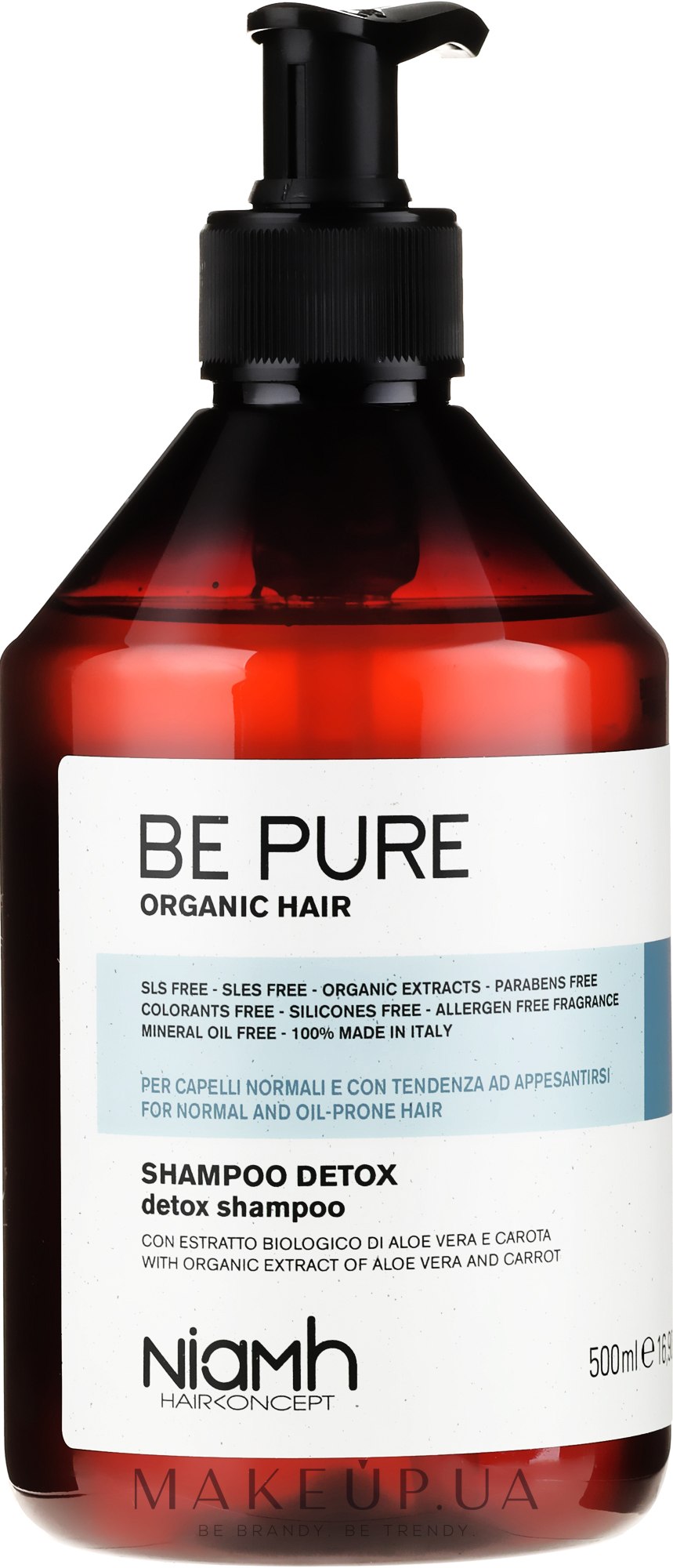 Шампунь для жирного волосся - Niamh Hairconcept Be Pure Detox Shampoo — фото 500ml